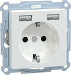 Merten MEG2366-0325, Merten Schutzkontakt-Steckdose mit USB-Ladeger&auml;t, 250V 16A,