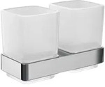 emco Doppelglashalter loft, 155x100x98mm, Aluminium/Mattglas, Chrom 052500100