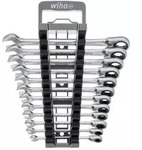 Wiha Ringratschen-Gabelschl&uuml;ssel Set, 72 Z&auml;hne 8-19mm, Chrom-Vanadium-Stahl, 12tlg