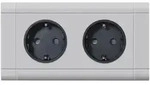 hager SCHUKO Doppelsteckdose mit Wago Steck-/Klemmtechnik C-Profil in graphitschwarz
