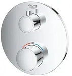 Grohe Grohtherm Thermostat-Brausebatterie, rund, Chrom, Fertigmontageset f&uuml;r Rapido