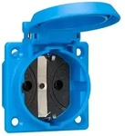 ABL Einbausteckdose, 250V 16A IP54 50x50mm, Thermoplast, Blau, 1661050 1661050
