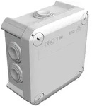 OBO Bettermann Kabelabzweigkasten T 60 quadratisch, 7xM25, Kunststoff, Lichtgrau