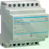 hager ST312, hager Sicherheitstrafo 230V / 12V und 24V 25VA 4PLE ST312
