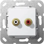 Gira Cinch Audio L&ouml;tanschluss Einsatz, Reinwei&szlig;, 563203 563203