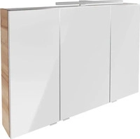 FACKELMANN B.BRILLANT LED Spiegelschrank, 100 cm breit, Braun hell