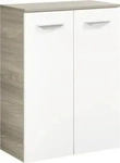 FACKELMANN LUXOR Doppel Midischrank 60,5 cm breit, Wei&szlig;/Braun hell