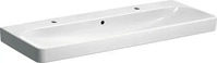 GEBERIT SMYLE SQUARE Doppel-Waschbecken Keramik 120 cm breit, Wei&szlig;, zwei