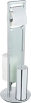 WENKO SULMONA WC-Garnitur, Silber, mit Toilettenpapierhalter und Bevorrater,