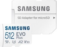 Samsung MB-MC512KA/EU, Samsung EVO Plus 512GB MicroSDXC 130MB/s + SD adapter Samsung MB-MC512KA/EU, Samsung EVO Plus 512GB MicroSDXC 130MB/s + SD adapter