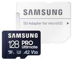 Samsung PRO Ultimate 128 GB microSD-Speicherkarte mit SD-Karten-Adapter