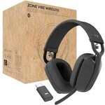 Logitech Zone Vibe Wireless for Business - Stereo Headset, Grafit, USB-A/-C,