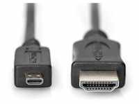 DIGITUS HDMI 4K Anschlusskabel, Typ D - A St/St, 2,0m, schwarz