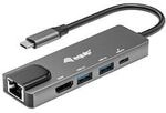 EQUIP 133489 USB-C 5-in-1-Multifunktionsadapter, HDMI , Gigabit LAN, USB 3.2 GEN1,