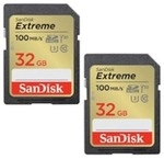 SanDisk Extreme 32 GB SDHC Speicherkarte 2er Pack (2022) bis 100MB/s, C10, U3