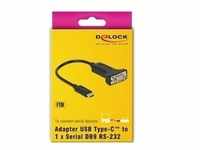 Delock Adapter USB Type-CTM 1 x Seriell DB9 RS-232 15cm schwarz