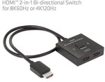 Club 3D HDMI 2-in-1 bidirektionaler Switch 0,5m f&uuml;r 8K60Hz oder 4K120Hz