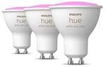 Philips Hue White & Color Ambiance GU10 400lm, 3er Pack, Energieeffizienzklasse: G