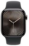 Apple Watch Series 10 LTE 42mm Slate Titangeh&auml;use mit schwarzem Sportarmband - S/M