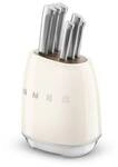 Smeg Messerblock Set 50's Style 6 tlg. Creme