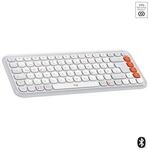 Logitech POP Icon Keys Wei&szlig; - Kabellose Multi-Device-Tastatur, Anpassbare Tasten mit