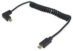 EQUIP 128889 USB 2.0 C auf C 90&deg; abgewinkeltes Spiralkabel, St./St., 1,0 m
