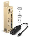 Club 3D USB Typ-C 3.2 Gen1 auf 3 Port USB Typ-A Hub mit Gigabit Ethernet