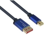 Good Connections DP/MiniDP 1.4 Anschlusskabel 8K UHD-2 / 4K UHD Alu blau 1m