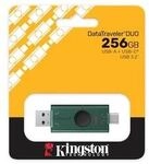 Kingston 256 GB DataTraveler DuoG2 3.2 Gen1 USB-Stick Schwarz/Gr&uuml;n