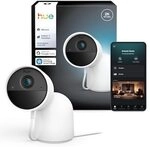 Philips Hue Secure kabelgebundene Kamera mit Standfu&szlig; 2K-Videoaufl&ouml;sung wei&szlig;