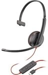 Poly Blackwire 3210 Monaural USB-C Headset +USB-C/A Adapter (Bulk)