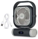 Medion MD12065 E10 TF Camping Ventilator 5 Stufen mit Powerbank Funktion schwarz
