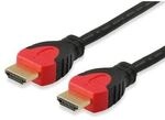 Equip 119343 HDMI 2.0 High Speed Kabel, Stecker auf Stecker, 3m, rot