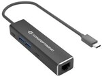 Conceptronic ABBY13B Gigabit Ethernet USB 3.2 Gen 1 Adapter mit USB-Hub, GbE, US