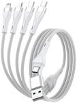 4smarts 4in2 USB-C Multi-Ladekabel 1,2m, wei&szlig;