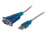 Startech Adapterkabel 0,43m USB zu Seriell RS232 St./St. silber/blau