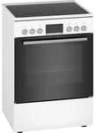 Bosch HKR39C220 Serie 4 Elektroherd mit Glaskeramik-Kochfeld freistehend wei&szlig;