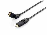 Equip 119363, EQUIP 119363 HDMI 2.0 Kabel mit schwenkbaren Stecker, 3.0m, Swivel plug