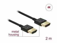 Delock Kabel High Speed HDMI mit Ethernet - HDMI Stecker HDMI Stecker 3D 2m