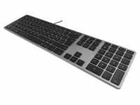Matias Aluminum Erweiterte USB Tastatur dt. für Mac OS space grey