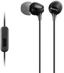 Sony MDR-EX15APB In Ear Kopfh&ouml;rer mit Headsetfunktion - Schwarz