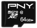 PNY Performance Plus 64 GB microSDXC Speicherkarte (C10) Schwarz
