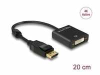 Delock Adapter DisplayPort 1.2 Stecker DVI Buchse 4K Aktiv schwarz (20 cm)