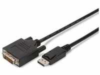 DIGITUS DisplayPort 1.1a Adapterkabel 3m DP zu DVI St./St. schwarz