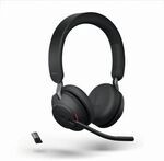 Jabra Evolve 2 65 MS Wireless Bluetooth Stereo USB-C Headset Ladestation schwar