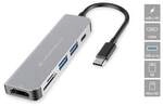 Conceptronic DONN02G Multifunktionaler 6-in-1 USB Adapter USB-A 3.0 x 2 USB-C PD