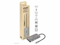 Club 3D USB Gen1 Typ-C 8-in-1 Hub mit 2x HDMI, 2x USB-A, RJ45, SD/Micro SD, grau