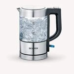 Severin WK 3472 Mini Glas-Wasserkocher 1000W 0,5l transparent/schwarz/silber