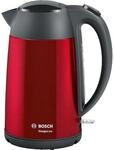 Bosch TWK3P424 Wasserkocher, DesignLine, kabellos 1,7 l, 2.400 W, rot