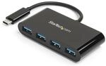 StarTech.com 4 Port USB 3.0 Hub 4x USB-A USB 3.2 Gen 1 (3.1 Gen 1), integrierte Kabel